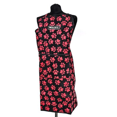 Wahl fartuch ochronny - czarny w czerwone psie łapki 1