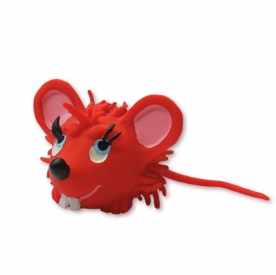Doogy zabawka lateksowa z dźwiękiem - myszka czerwona 1