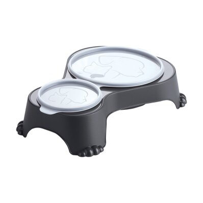 Rotho Combi SALLY - podwójna miska dla psa-RH-GR-7-Jasnoszary Antracyt