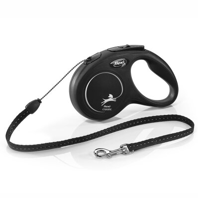 Flexi - smycz automatyczna NEW CLASSIC linka S, 5m czarna