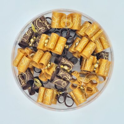 Trim Tritra - kokardki ozdobne w kolorze brązu i złota mix kolorów 25 szt. 1