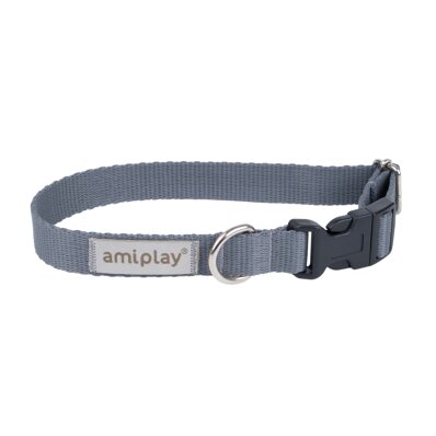 Amiplay Samba - obroża regulowana szara 1