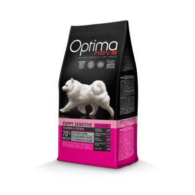 Próbka Optimanova Puppy Sensitive Salmon & Potato 100 g - karma bezglutenowa dla wrażliwych szczeniąt