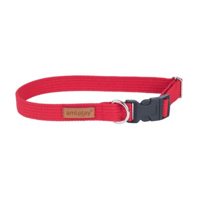 Amiplay Cotton - obroża regulowana dla psów czerwona 1