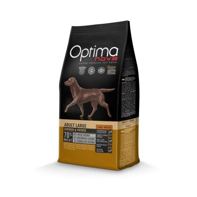 Optimanova Adult Large Breed Chicken & Potato 12 kg - karma bezglutenowa dla dorosłych psów dużych ras 1