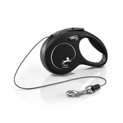 Flexi - smycz automatyczna NEW CLASSIC linka XS, 3m czarna