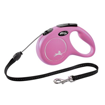 Flexi - smycz automatyczna NEW CLASSIC linka M, 5m różowa 1