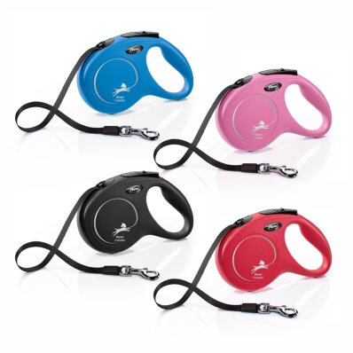 Flexi - smycz automatyczna NEW CLASSIC taśma M, 5m-FL-GR-8-Czerwony Niebieski