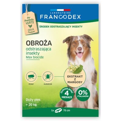 Francodex - obroża odstraszająca insekty dla dużych psów powyżej 20 kg 1