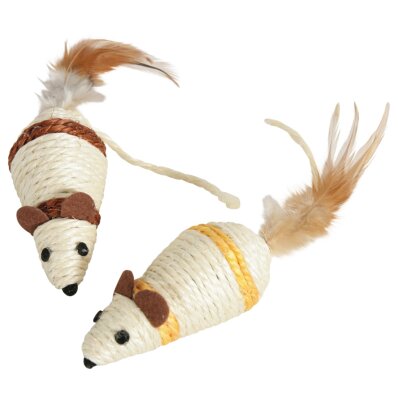 Zolux - zabawka mysz sizalowa z piórkami dla kota 1