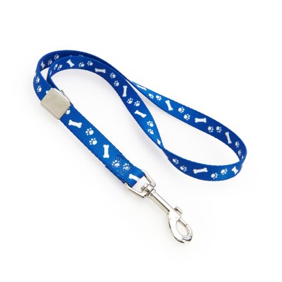 Trim Tritra - smycz groomerska nylonowa niebieska w kości i łapki szer. 1,6 cm, dł. 44 cm 1