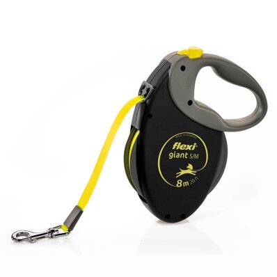 Flexi - smycz automatyczna GIANT NEON taśma S/M, 8m