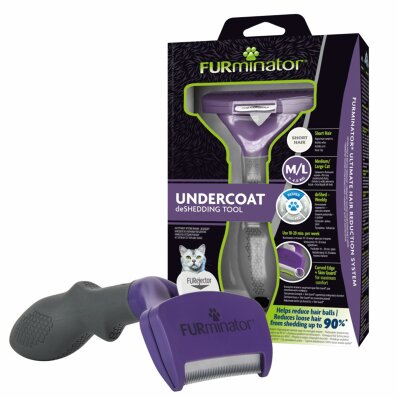 FURminator Cat Medium/Large Short Hair - narzędzie do usuwania podszerstka dla średnich i dużych kotów o krótkiej sierści