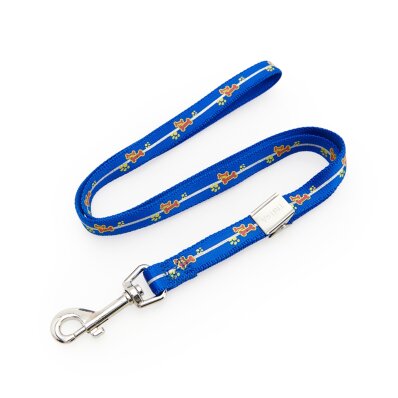 Trim Tritra - smycz groomerska nylonowa niebieska w łapki szer. 1,6 cm, dł. 58 cm 1