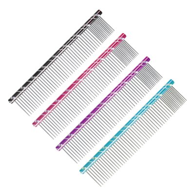 Chadog Ideal Dog - grzebień metalowy mieszany 80/20 długość 20 cm-CHA-GR-3-Niebieski Fioletowy Czerwony Czarny