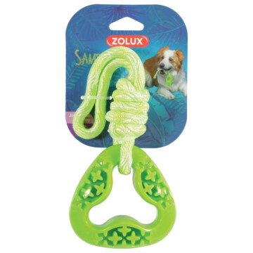 Zolux - zabawka TRP SAMBA trójkątna ze sznurem zielona 26 cm 1