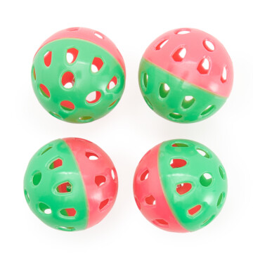Chadog zabawka dla kota - 4 piłki 4 cm z dzwoneczkami zielono-różowe-119827 1