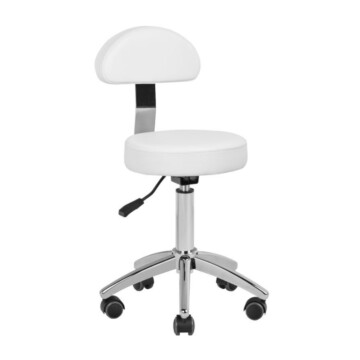 Active AM-304 - taboret groomerski z oparciem, biały 1