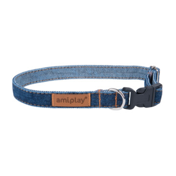 Amiplay Denim - obroża regulowana granatowa 1