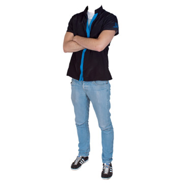 Chadog Charlie Blue M - bluza groomerska z wykonczeniem niebieskim 1