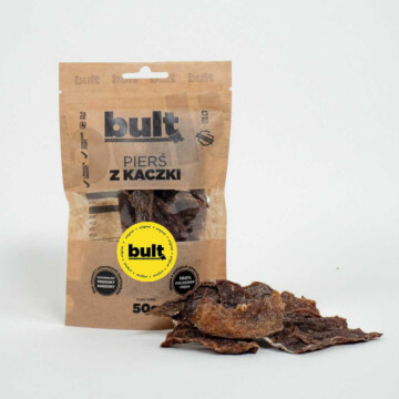 Bult EKO - Pierś z Kaczki 50 g - szuszony przysmak w ekologicznym opakowaniu dla psa 1