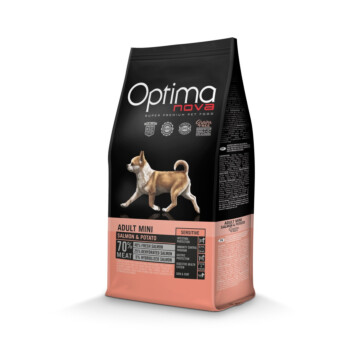 Optimanova Adult Mini Sensitive Salmon & Potato 0,8 kg - karma bezglutenowa dla wrażliwych dorosłych psów małych ras 1
