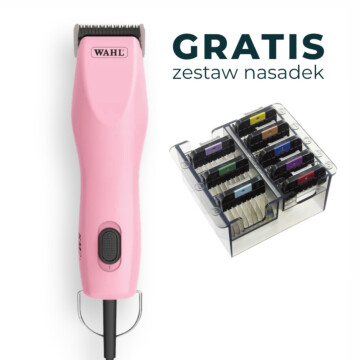 Wahl KM2+ profesjonalna maszynka dwubiegowa z silnikiem bezszczotkowym i ostrzem nr 10 gratis zestaw 8 nasadek w kasetce 1