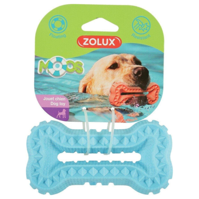 Zolux - Zabawka TPR POP MOOS kość niebieska 16 cm