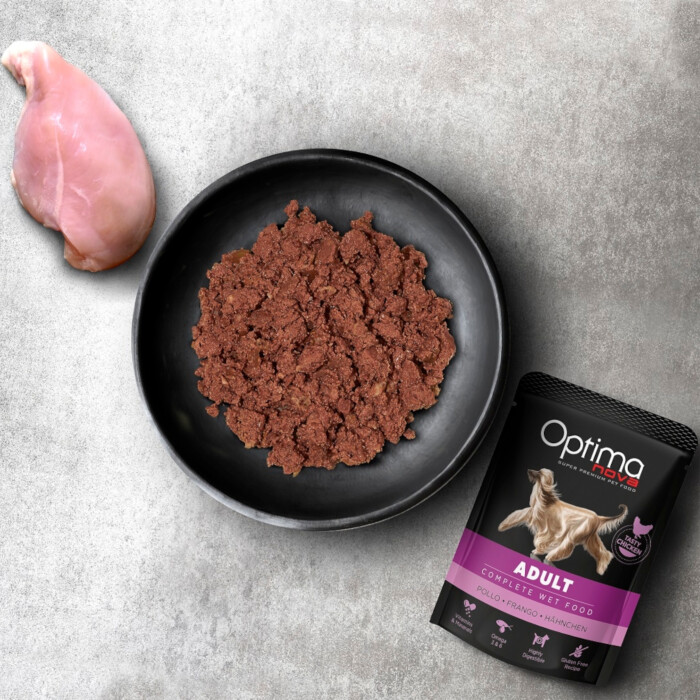 Optimanova Adult Chicken 300 g - mokra karma dla dorosłych psów z kurczakiem w saszetce-ONT02AD3A