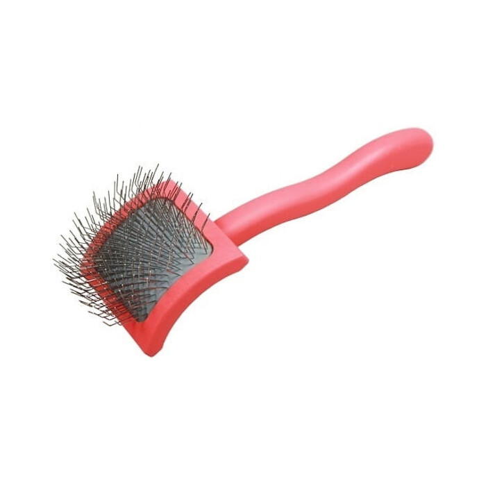Chris Christensen - Big G Small Slicker Brush - mała szczotka pudlówka, gęste igły, koralowa