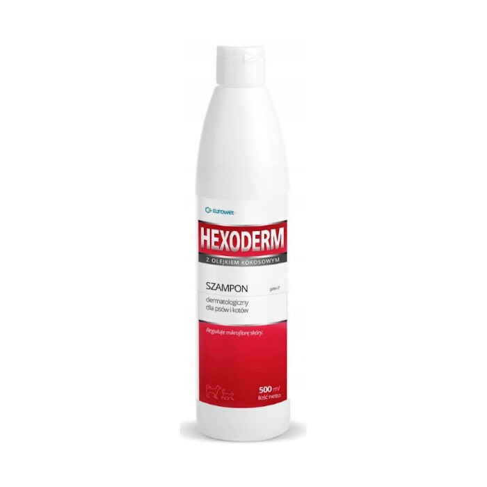 Eurowet Hexoderm szampon dermatologiczny dla psów i kotów 500 ml 