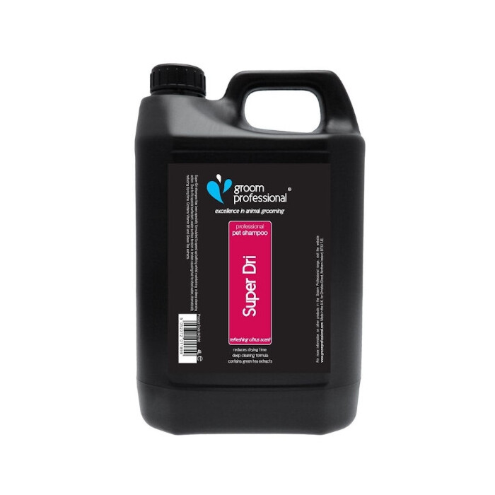 Groom Professional Super Dri Shampoo 4 l - szampon głęboko oczyszczający, skracający czas suszenia, do każdej sierści
