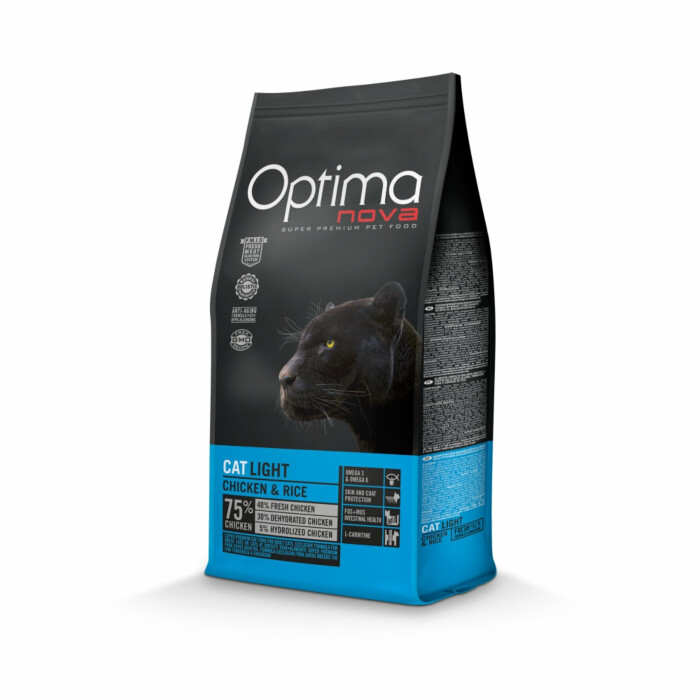 Próbka Optimanova Cat Adult Light Chicken & Rice 70 g - karma dla kotów otyłych