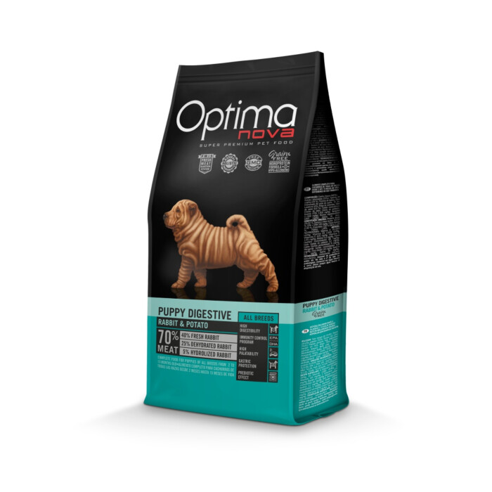 Próbka Optimanova Puppy Digestive Rabbit & Potato 100 g - karma bezglutenowa lekkostrawna dla szczeniąt