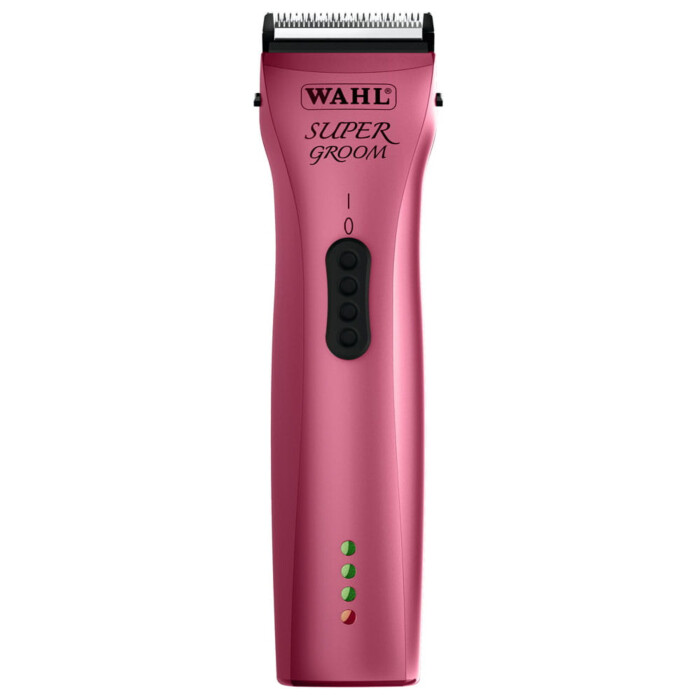 Wahl maszynka Super Groom - cicha, bezprzewodowa, w kolorze różowym z regulowanym ostrzem
