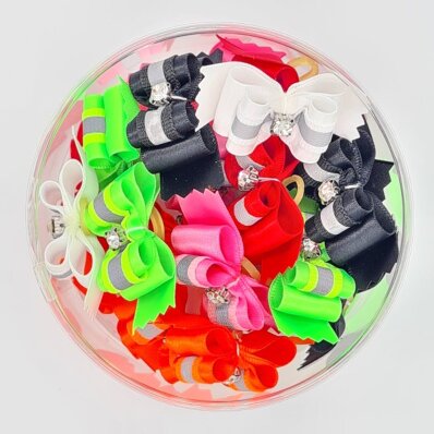 Trim Tritra - kokardki ozdobne z cyrkonią podwójnie składane mix kolorów 25 szt. 1