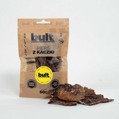 Bult EKO - Pierś z Kaczki 50 g - szuszony przysmak w ekologicznym opakowaniu dla psa 1