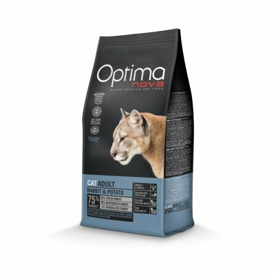 Optimanova Cat Adult Rabbit & Potato 2 kg - karma bezglutenowa dla kotów dorosłych z królikiem 1