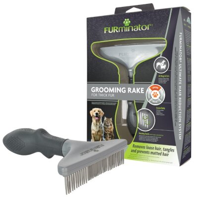 FURminator Grooming Rake - szeroki grzebień, zgrzebło z obrotowymi zębami 1