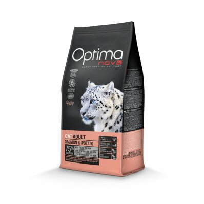 Próbka Optimanova Cat Adult Salmon & Potato 70 g - karma bezglutenowa dla kotów dorosłych z łososiem 1