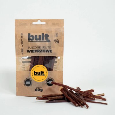 Bult EKO - Jelito Wieprzowe 60 g - suszony przysmak w ekologicznym opakowaniu dla psa 1
