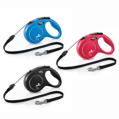 Flexi - smycz automatyczna NEW CLASSIC linka M, 5m-FL-GR-3-Czerwony Niebieski