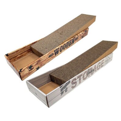 Chadog Cardboard Cat Scratching Post - kartonowy drapak dla kota-CHA-GR-13-Biały Brązowy