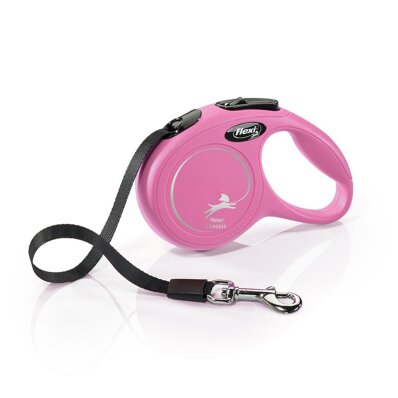 Flexi - smycz automatyczna NEW CLASSIC taśma XS, 3m różowa 1