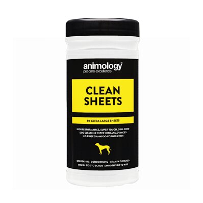 Animology Clean Sheets - chusteczki do czyszczenia sierści w tubie 80 szt.