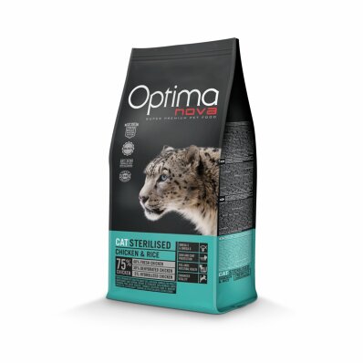 Optimanova Cat Adult Sterilised Chicken & Rice 8 kg - karma dla kotów sterylizowanych 1