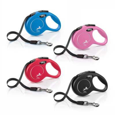 Flexi - smycz automatyczna NEW CLASSIC taśma XS, 3m czarna