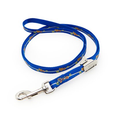 Trim Tritra - smycz groomerska nylonowa niebieska w łapki szer. 1 cm, dł. 58 cm 1